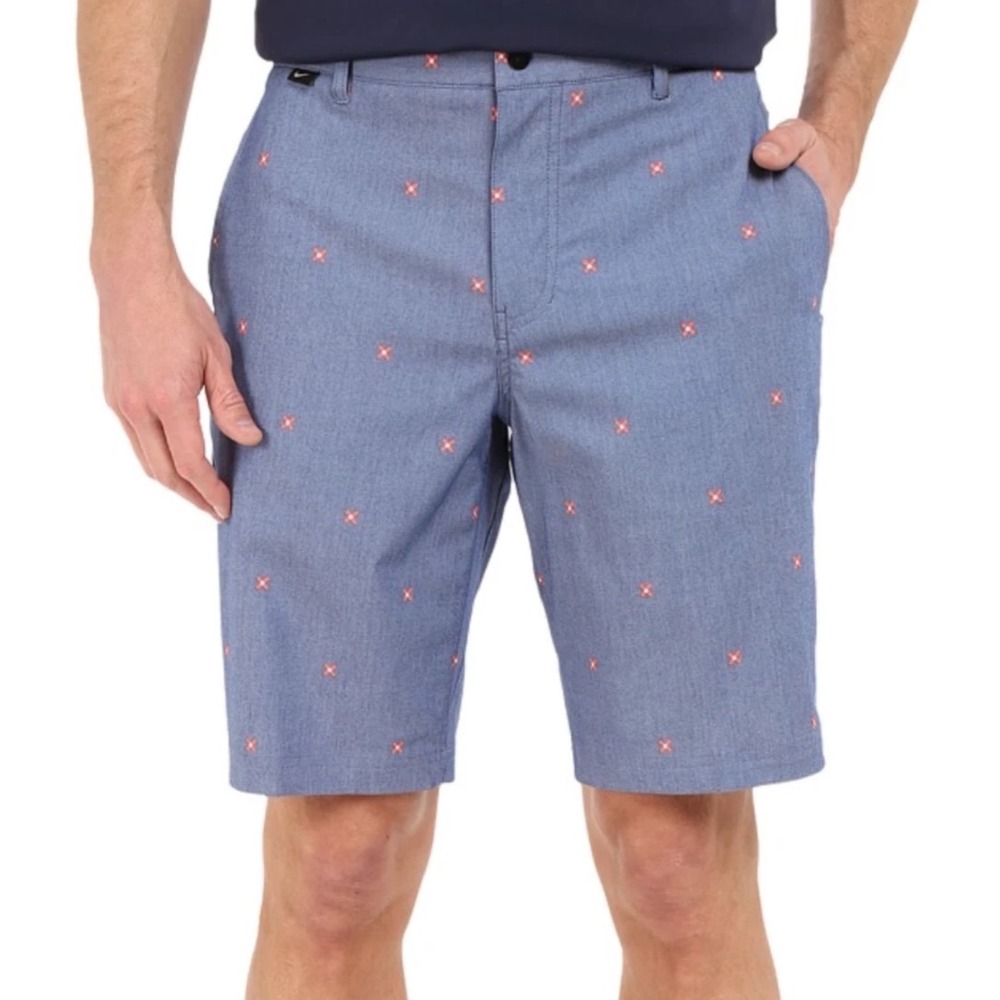Nike Golf L57255 Mens Blue Modern Fit Print Shorts Size 32 9.5" inseam